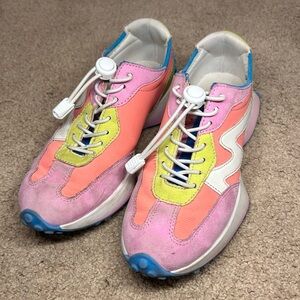 Steve Madden Pink and Yellow Women's Sneakers